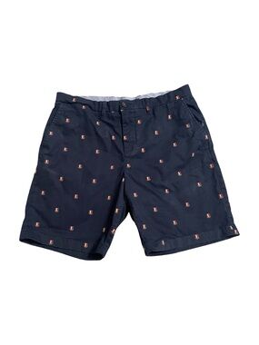 Tommy Hilfiger Navy Embroidered Print Chino Shorts Men’s 36